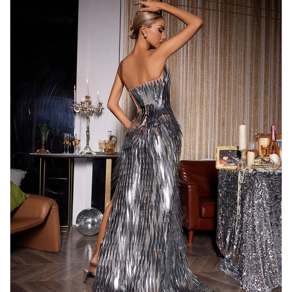 COPY - Indulge in luxury with this amazing Silver dress! - Picture 4 of 4